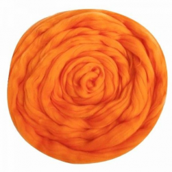 189 яр.оранжевый ТКФ тонкая мериносовая шерсть для валяния 50г