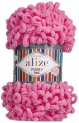 Puffy Fine (Alize) 121 яр.розовый, пряжа 100г