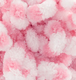 Puffy Color (Alize) 6494 белый-розовый, пряжа 100г