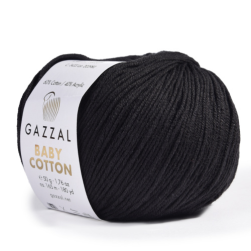Baby Cotton (Gazzal) 3433 черный, пряжа 50г