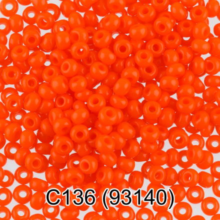 93140 (C136) яр.оранжевый круглый бисер Preciosa 5г