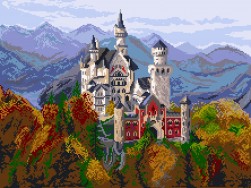 1898 &quot;Замок в Баварии&quot; канва с рисунком