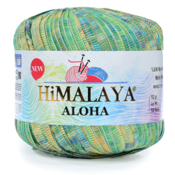 Aloha (Himalaya) 126-07 зеленый принт, пряжа 50г