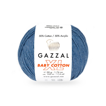 Baby Cotton XL (Gazzal) 3431 темный джинс, пряжа 50г