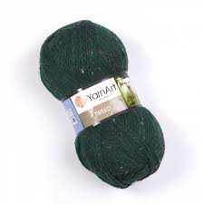 Tweed (Yarnart) 232 тем.зеленый, пряжа 100г