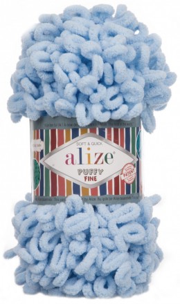 Puffy Fine (Alize) 218 бл.голубой, пряжа 100г