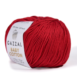 Baby Cotton (Gazzal) 3439 т.красный, пряжа 50г