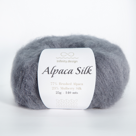 Alpaca Silk (Infinity) 1053 темный серый, пряжа 25г