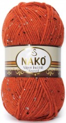 Tweed Super Hit (Nako) 4081 ярко рыжий, пряжа 100г