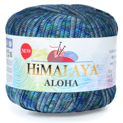 Aloha (Himalaya) 126-10 синий принт, пряжа 50г
