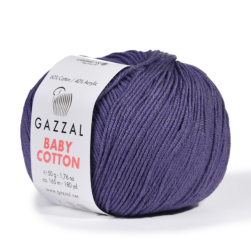 Baby Cotton (Gazzal) 3440 черника, пряжа 50г