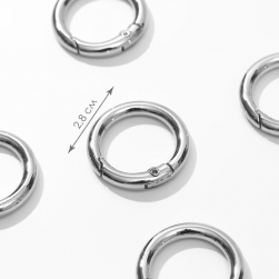 3780098 кольцо-карабин, d 28 мм, толщина 4 мм, 5 шт, цвет серебряный