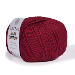 Baby Cotton (Gazzal) 3442 винный, пряжа 50г