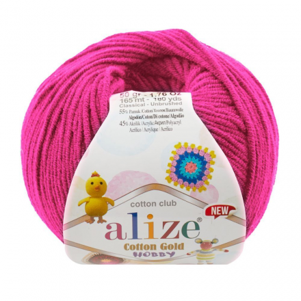 Cotton Gold Hobby New (Alize) 149 фуксия, пряжа 50г