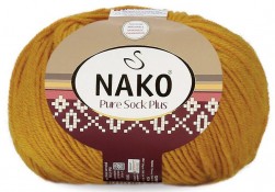 Pure Sock Plus (Nako) 10429 охра, пряжа 100г