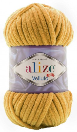 Velluto (Alize) 02 горчица, пряжа 100г