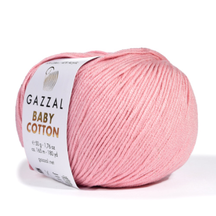 Baby Cotton (Gazzal) 3444 пудра, пряжа 50г