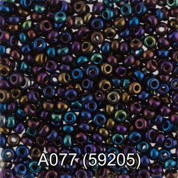 59205 (A077) синий/меланж металлик круглый бисер Preciosa 5г