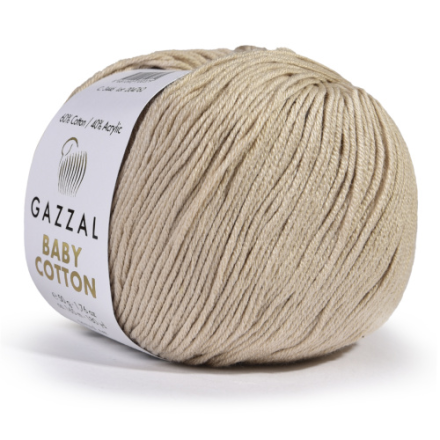 Baby Cotton (Gazzal) 3446 слоновая кость, пряжа 50г