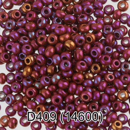 14600 (D409) малиново-бордовый/меланж, круглый бисер Preciosa 5г