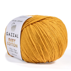 Baby Cotton (Gazzal) 3447 горчица, пряжа 50г