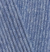 Cotton Gold (Alize) 374 т.голубой меланж, пряжа 100г