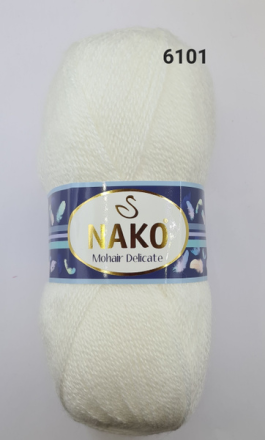 Mohair Delicate (Nako) 208-6101 белый, пряжа 100г