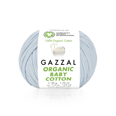 Organic Baby Cotton (Gazzal) 417 бл.голубой, пряжа 50г