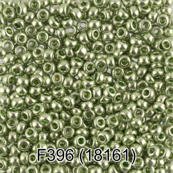 18161 (F396) св.зеленый металлик, бисер, 5г