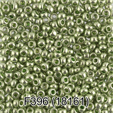 18161 (F396) св.зеленый металлик, круглый бисер Preciosa 5г
