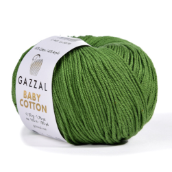 Baby Cotton (Gazzal) 3449 трава, пряжа 50г