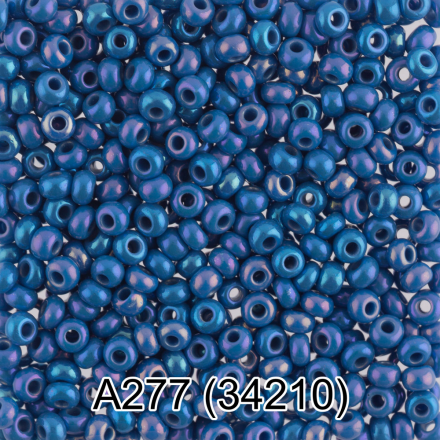 34210 (A277) синий/меланж, круглый бисер Preciosa 5г