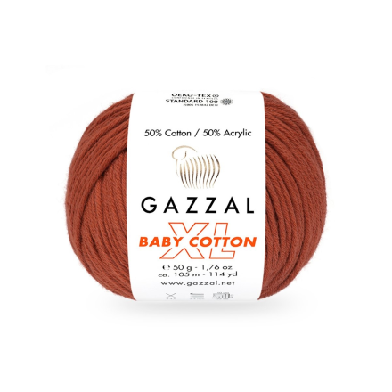 Baby Cotton XL (Gazzal) 3453 терракот, пряжа 50г