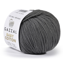 Baby Cotton (Gazzal) 3450 т.серый, пряжа 50г