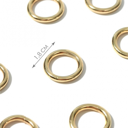 4598292 кольца для сумок, d 12 мм, толщина 3 мм, 10 шт, цвет золотой