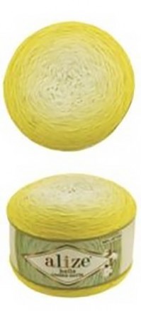 Bella Ombre Batik (Alize) 7414 лимон, пряжа 250г