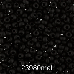 23980/1 (H660mat) N8 черный матовый круглый бисер Preciosa 50г