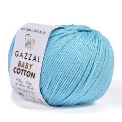 Baby Cotton (Gazzal) 3451 бирюза, пряжа 50г