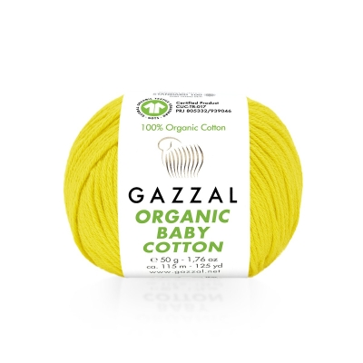Organic Baby Cotton (Gazzal) 420 желтый, пряжа 50г