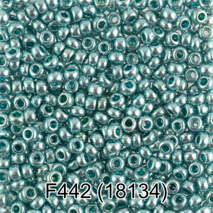 18134 бирюзовый металлик, круглый бисер Preciosa 5г