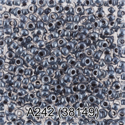 38149 (A242) т.серый круглый бисер Preciosa 5г