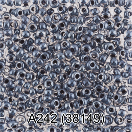 38149 (A242) т.серый круглый бисер Preciosa 5г