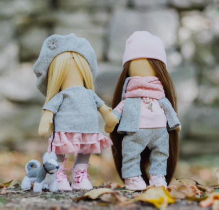 4716787 &quot;Подружки Вики и Ники- на прогулку&quot; набор для шитья куклы