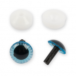 PGSL-11F синий, глаза пластиковые с фиксатором 11мм 10шт