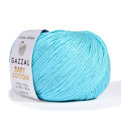 Baby Cotton (Gazzal) 3452 лазурь, пряжа 50г