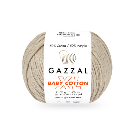 Baby Cotton XL (Gazzal) 3446 топленое молоко, пряжа 50г
