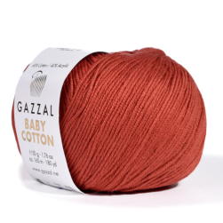Baby Cotton (Gazzal) 3453 терракот, пряжа 50г