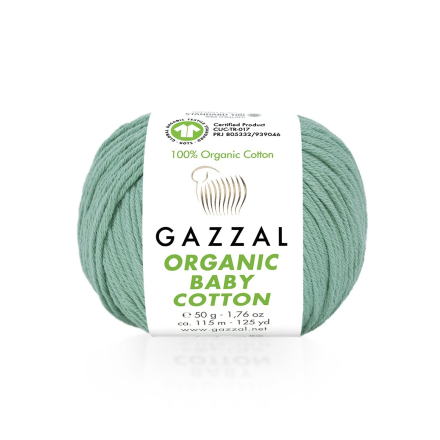 Organic Baby Cotton (Gazzal) 422 мята, пряжа 50г