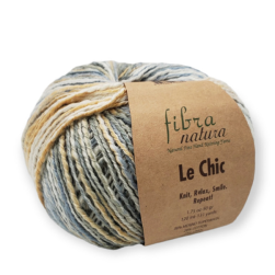 Le Chic (Fibra Natura) 15-207 желтый-серый-белый, пряжа 50г