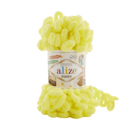 Puffy (Alize) 552 яркий лимон, пряжа 100г